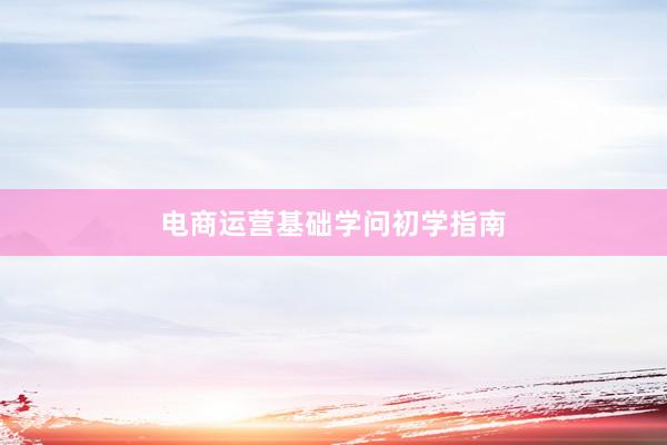 电商运营基础学问初学指南